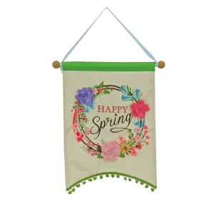 18 in. Happy Spring Hanging Banner Decoration