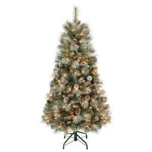 4.5 ft. Pre-Lit Perry Mixed Pine Tree with Clear Lights, Plug-In