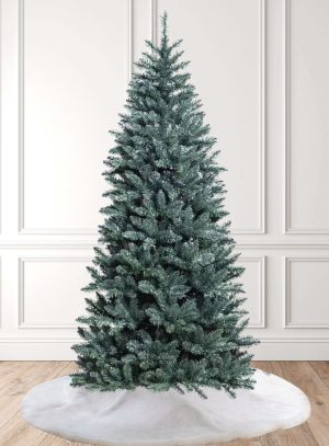 8' Tribeca Blue Spruce Slim Artificial Christmas Tree Unlit