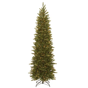 7.5 ft. Pre-Lit Grande Fir Pencil Slim Tree with Clear Lights, Plug-In