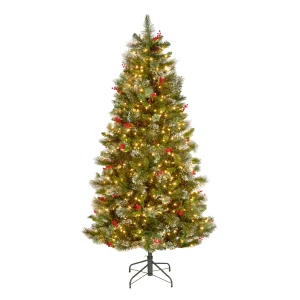 6.5 ft. Pre-Lit Wintry Pine Medium Tree with Clear Lights