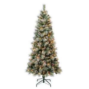 6 ft. Pre-Lit Perry Mixed Pine Tree with Clear Lights, Plug-In