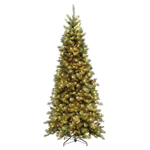 7.5 ft. Tiffany Fir Slim Tree with Clear Lights