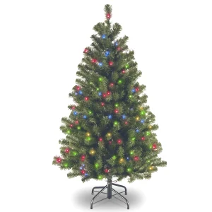 4.5 ft. Pre-Lit North Valley Spruce Tree with Multicolor Lights, Plug-In