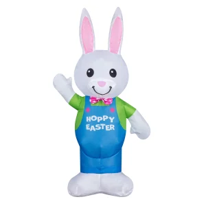 25 in. Inflatable Waving Easter Bunny Decoration