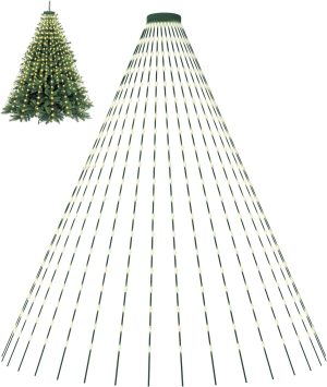 Tomanwai Christmas Tree Lights, 400 LED Christmas Lights with 8 Light Modes & Memory Function, 6.6FT x 16 Lines Outdoor Christmas Light with Timing Function for Christmas Decorations - Warm White