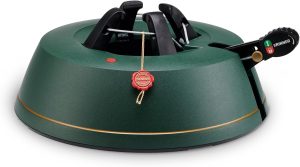 Krinner Christmas Tree Genie XL - Green Tree Stand - Original Single Cable Operation, Holds up to 10 ft Live Trees - Foot Pedal Setup & Water Reservoir with Level Indicator - German Made