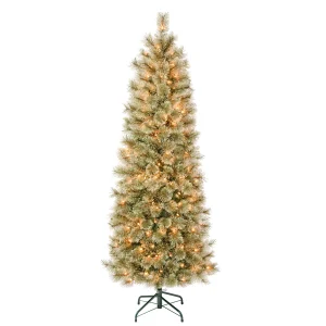 6 ft. Pre-Lit Arcadia Pine Cashmere Slim Tree with Clear Lights, Plug-In