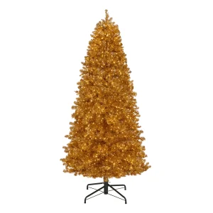 9 ft. Pre-Lit Christmas True Gold Metallic Tree with LED Infinity Lights