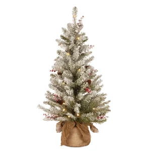3 ft. Pre-Lit Dunhill Fir Tree with Warm White LED Lights
