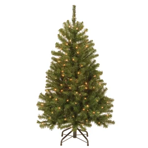 4.5 ft. Pre-Lit North Valley Spruce Tree with Clear Lights, Plug-In