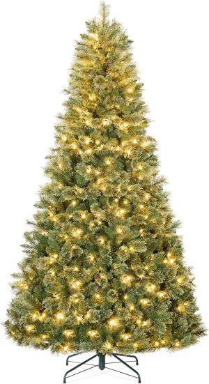 Best Choice Products 6ft Pre-Lit Cashmere Christmas Tree, Premium Artificial Holiday Decor w/Cordless Connection, 2-in-1 LED Lights, Folding Stand