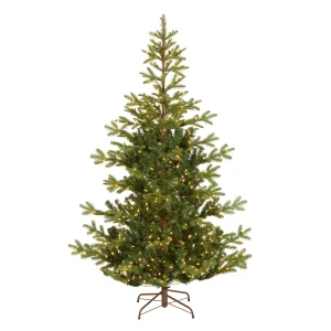 6.5 ft. Pre-Lit Norwegian Spruce Tree with Clear Lights, Plug-In