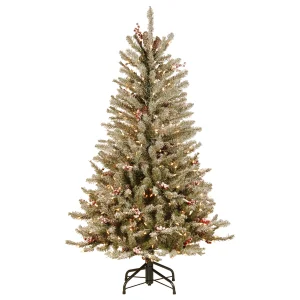 4.5 ft. Pre-Lit Dunhill Fir Slim Tree with Clear Lights, Plug-In