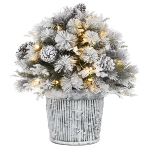 22 in.Pre-Lit Snowy Chiwaw Basin Tree with LED Lights, Plug-In