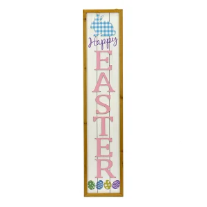 43 in. Pink Easter Sign Porch Decoration