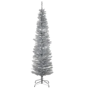 6 ft. Tinsel Collection Silver Tree