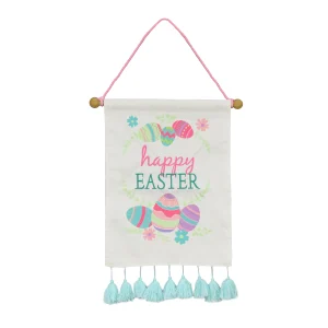 19 in. Happy Easter with Eggs Hanging Banner Decoration