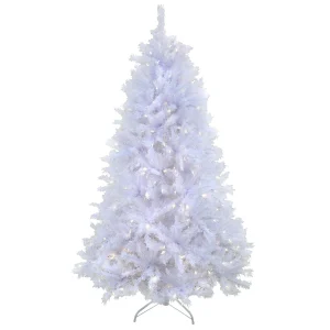 9 ft. Pre-Lit Millville White Tree with PowerConnect Dual Color LED Lights, Plug-In
