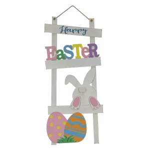 36 in. Happy Easter Hanging Wall Decoration with Bunny and Eggs