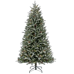 7 ft. Pre-Lit Snowy Olallie Pine Tree with LED Lights, Plug-In